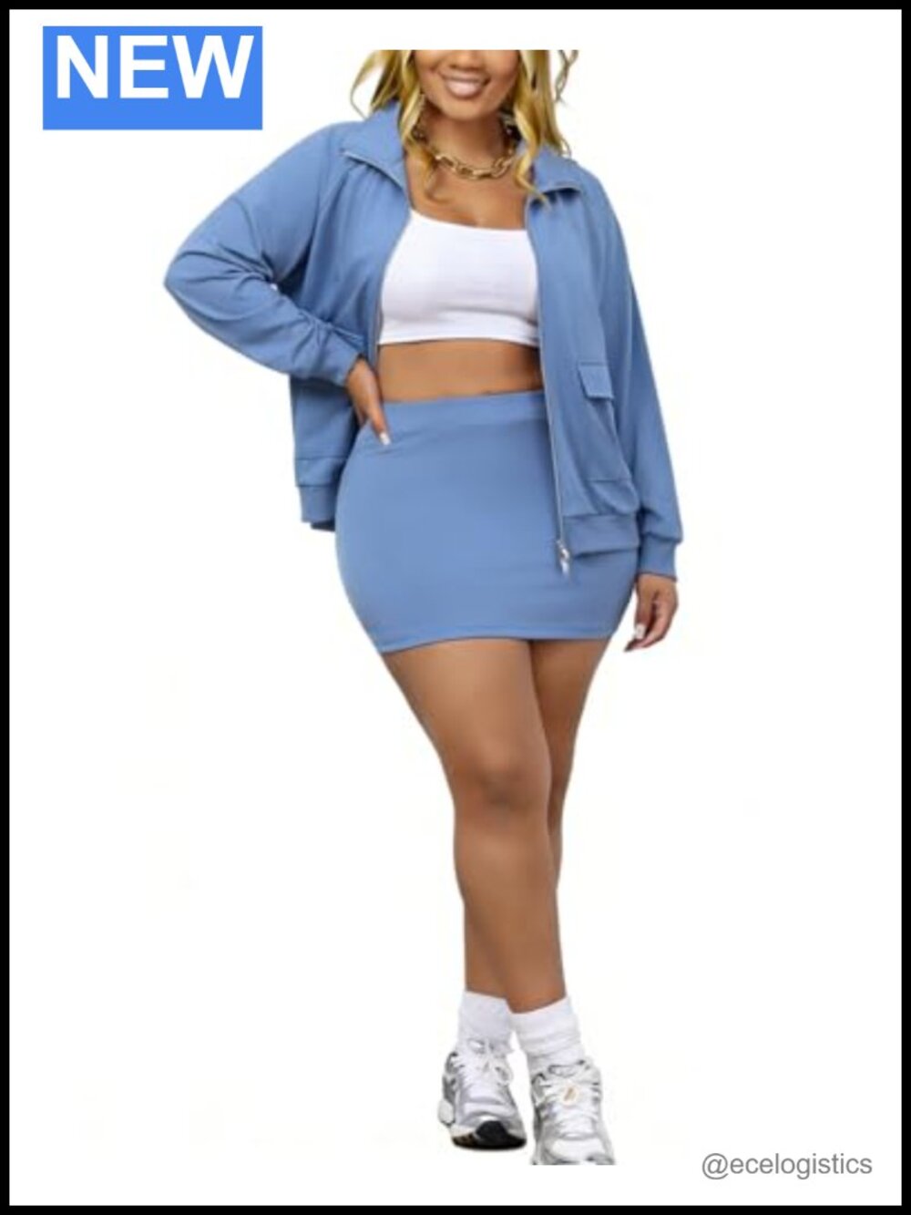Women's 2 Piece Skirt Set Zip Up Jacket Mini Skorts Activewear